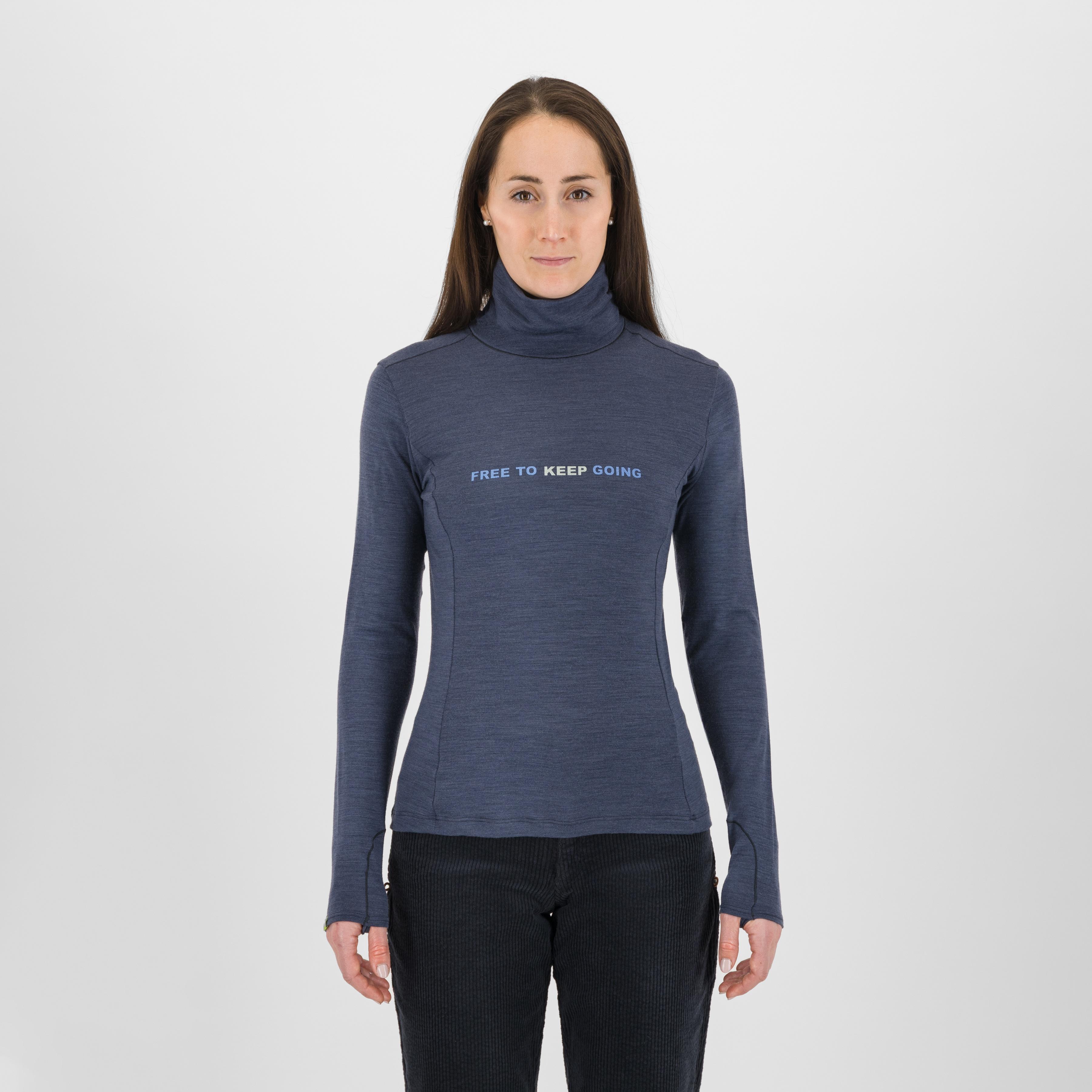 Coppolo merino w high neck ls - ombre blue - karpos