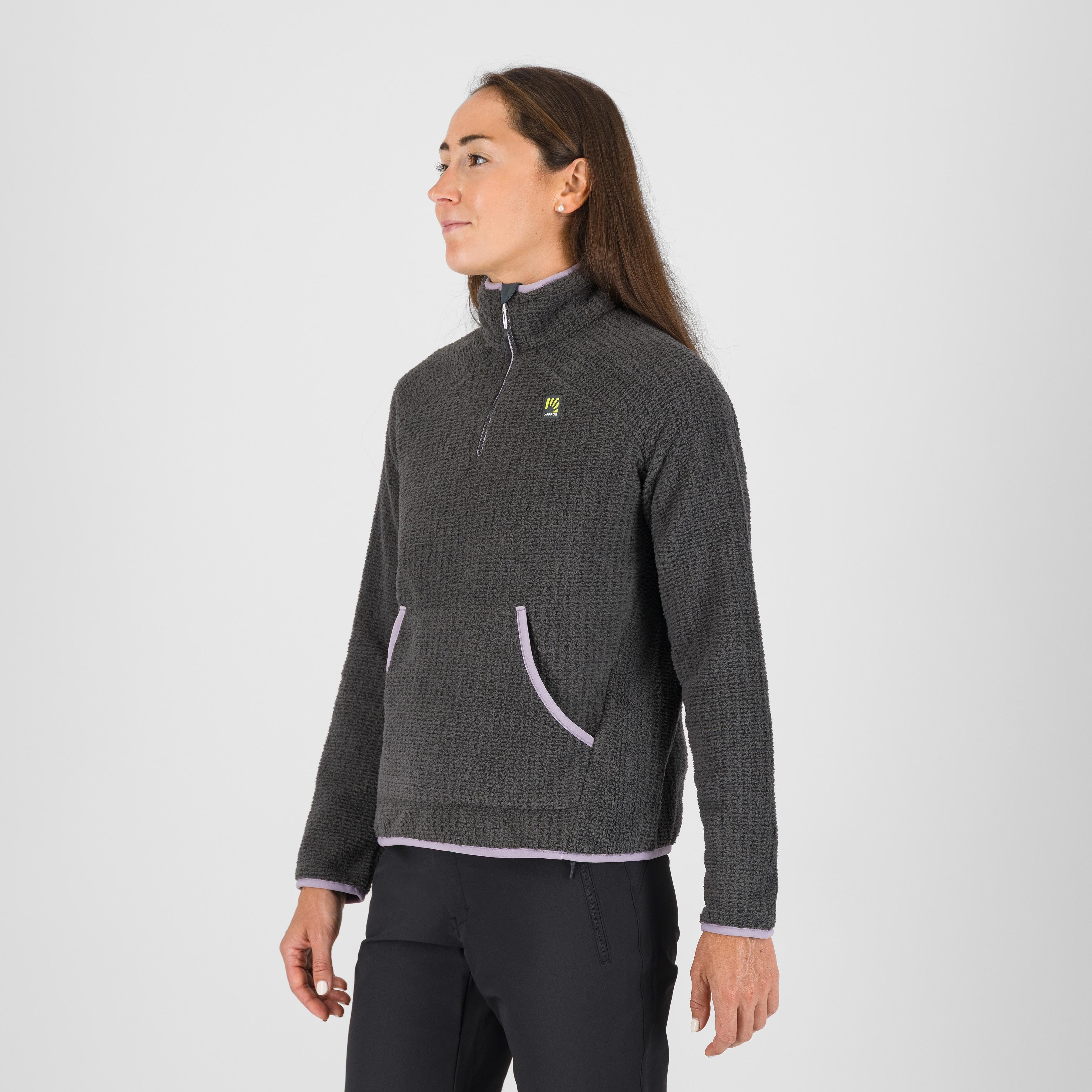 Rocchetta half zip w fleece - woodl.gray/lavender - karpos