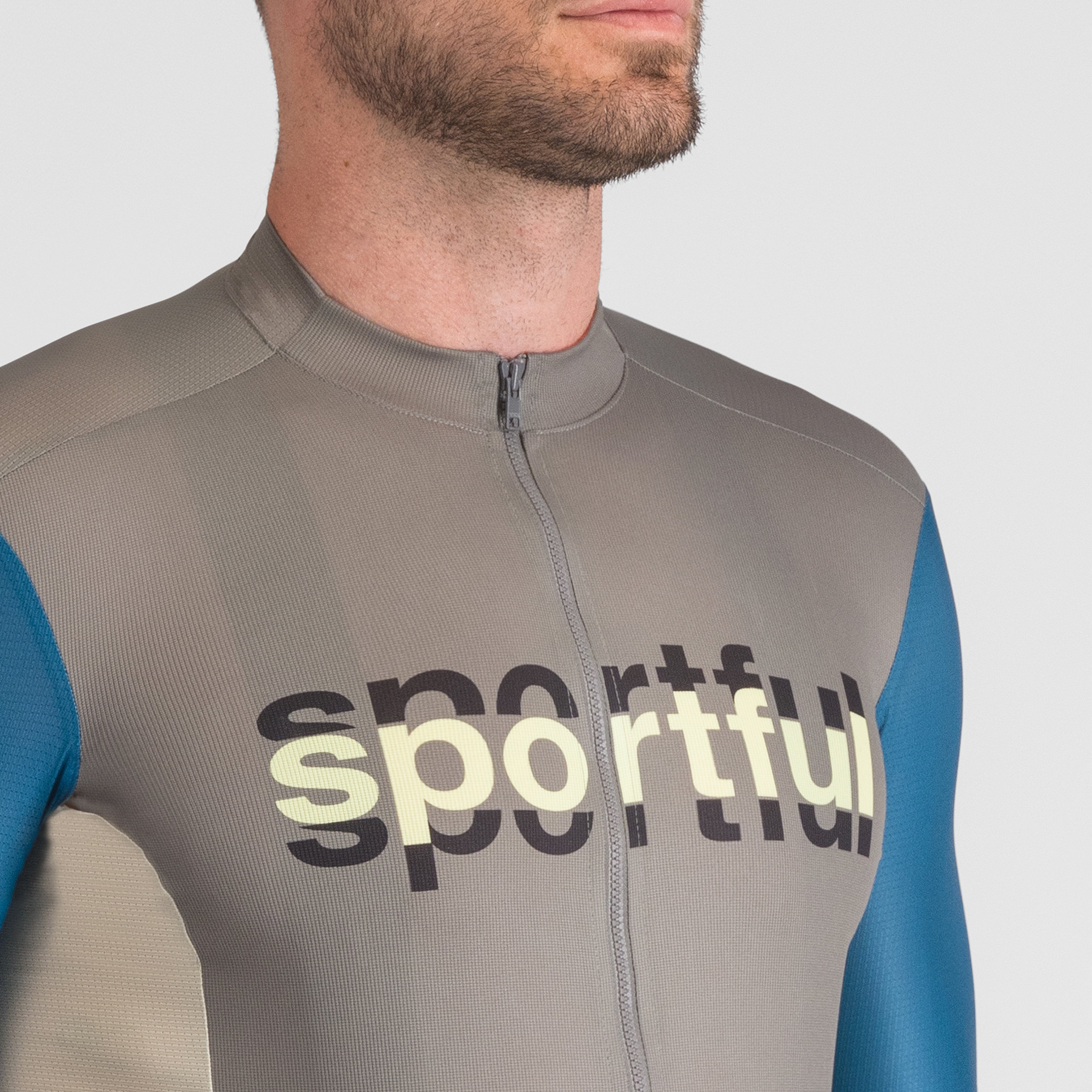 Supergiara logo jersey - gun metal/teal blue - sportful