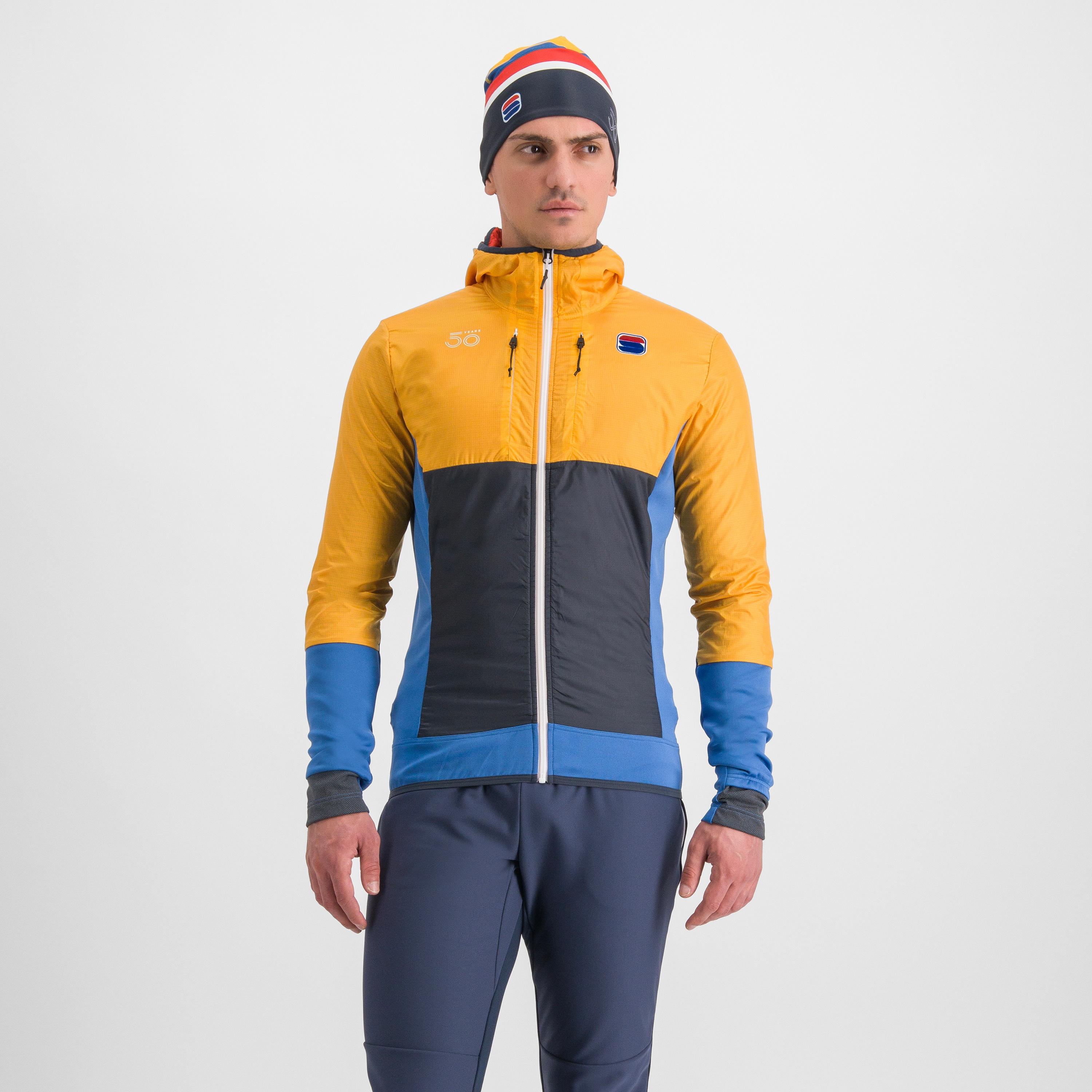 Anima cardio tech wind jacket - blue denim/yellow - sportful