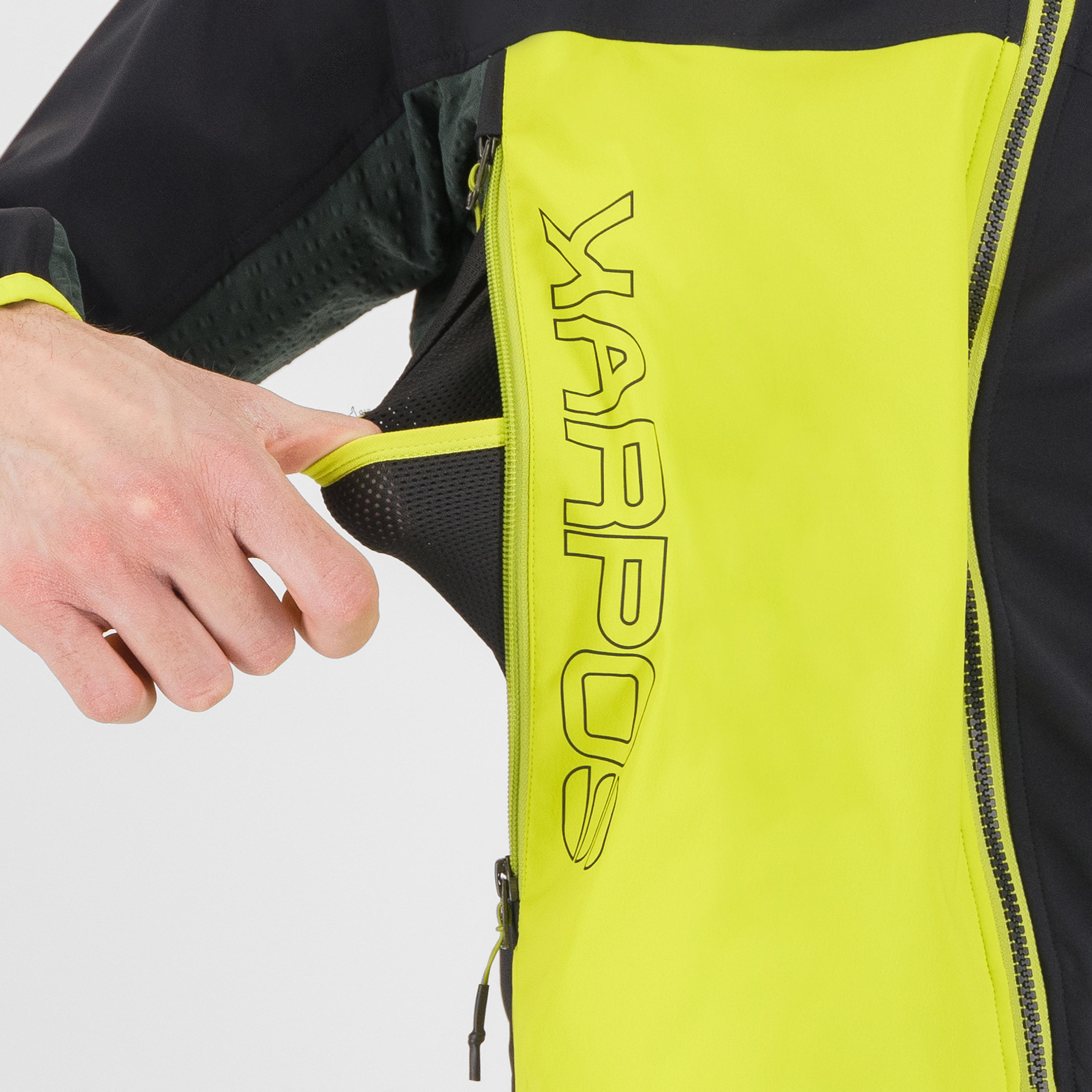 Pizzo bianco jacket - black/woodl.gray/acid lime - karpos