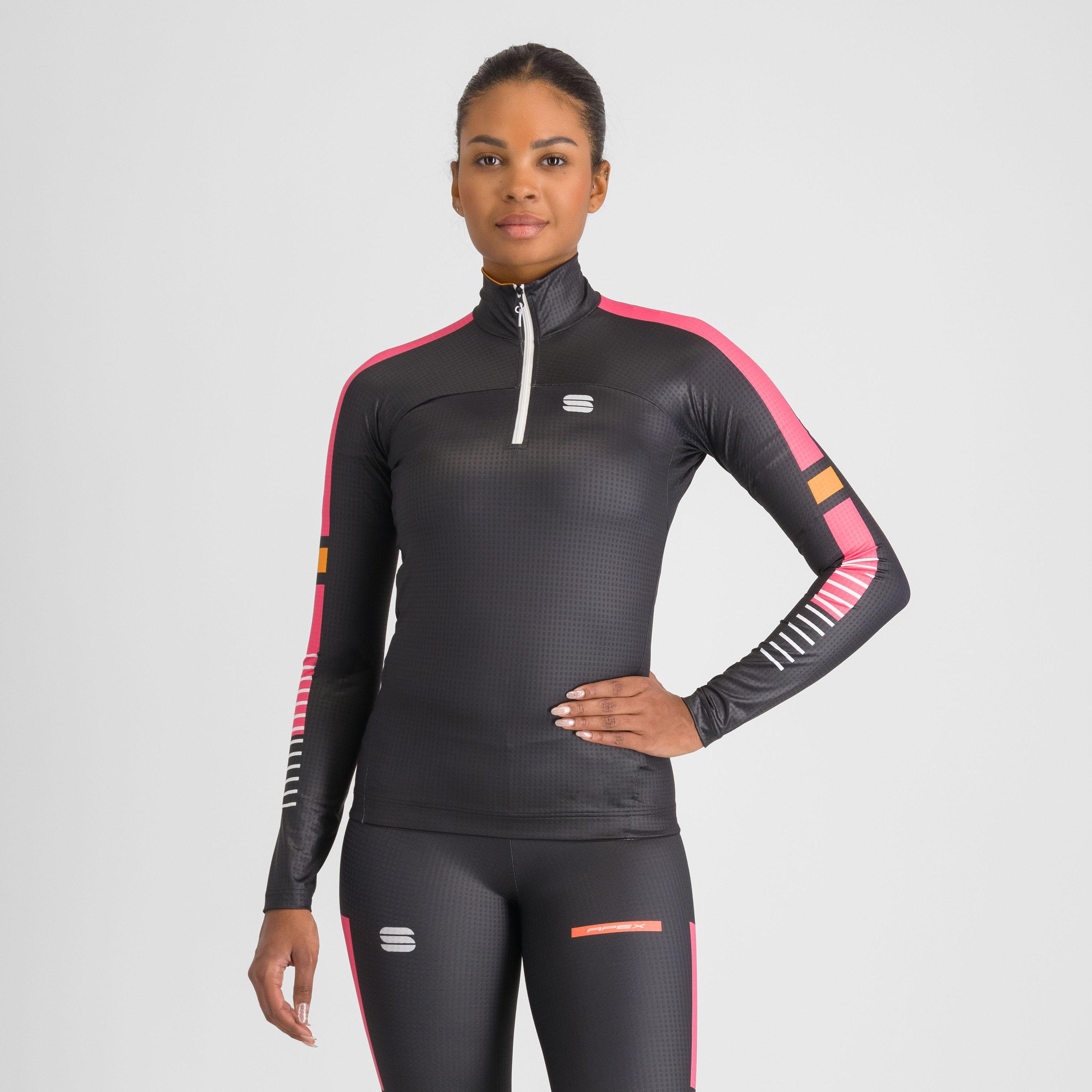 Apex w jersey - black/raspberry pink - sportful