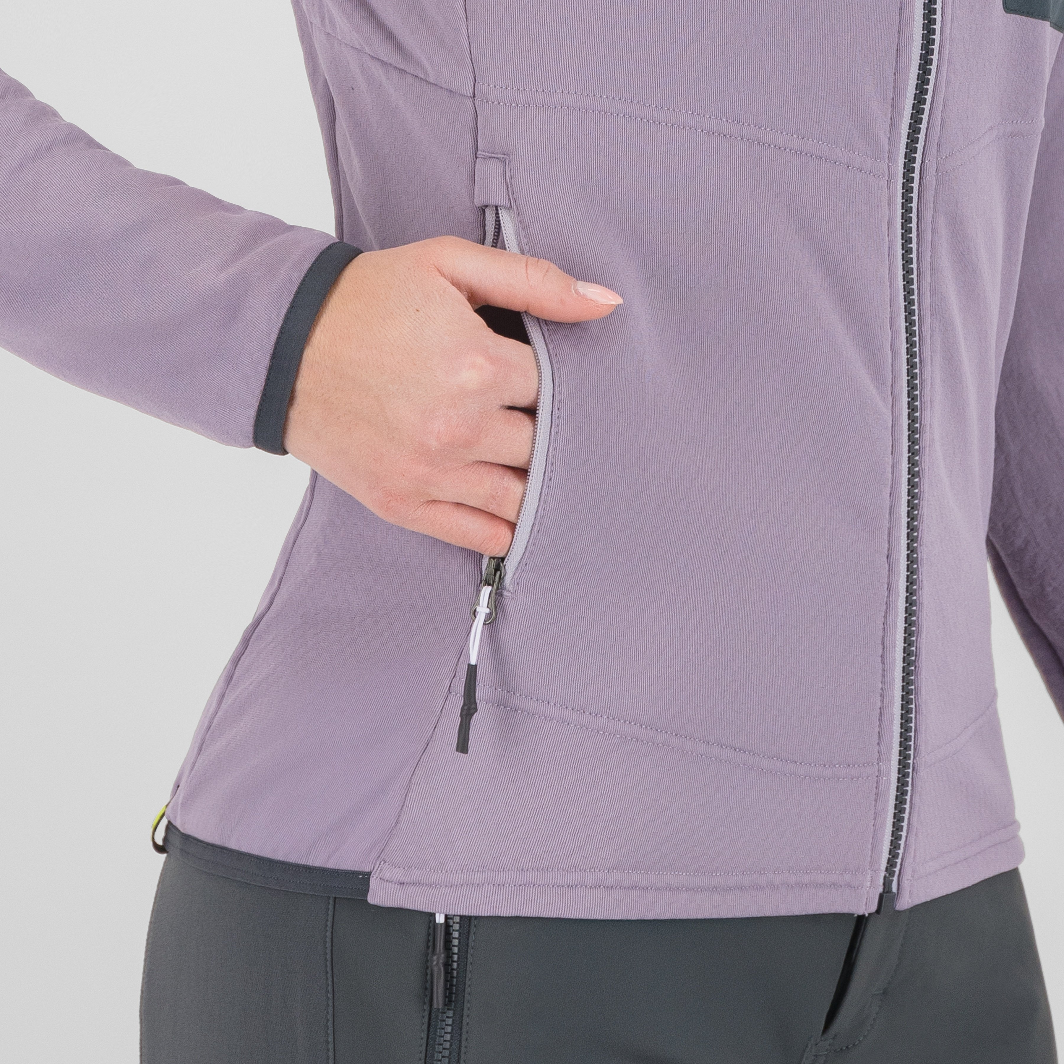 Antermoia hoodie w fleece - lavender/woodl.gray - karpos