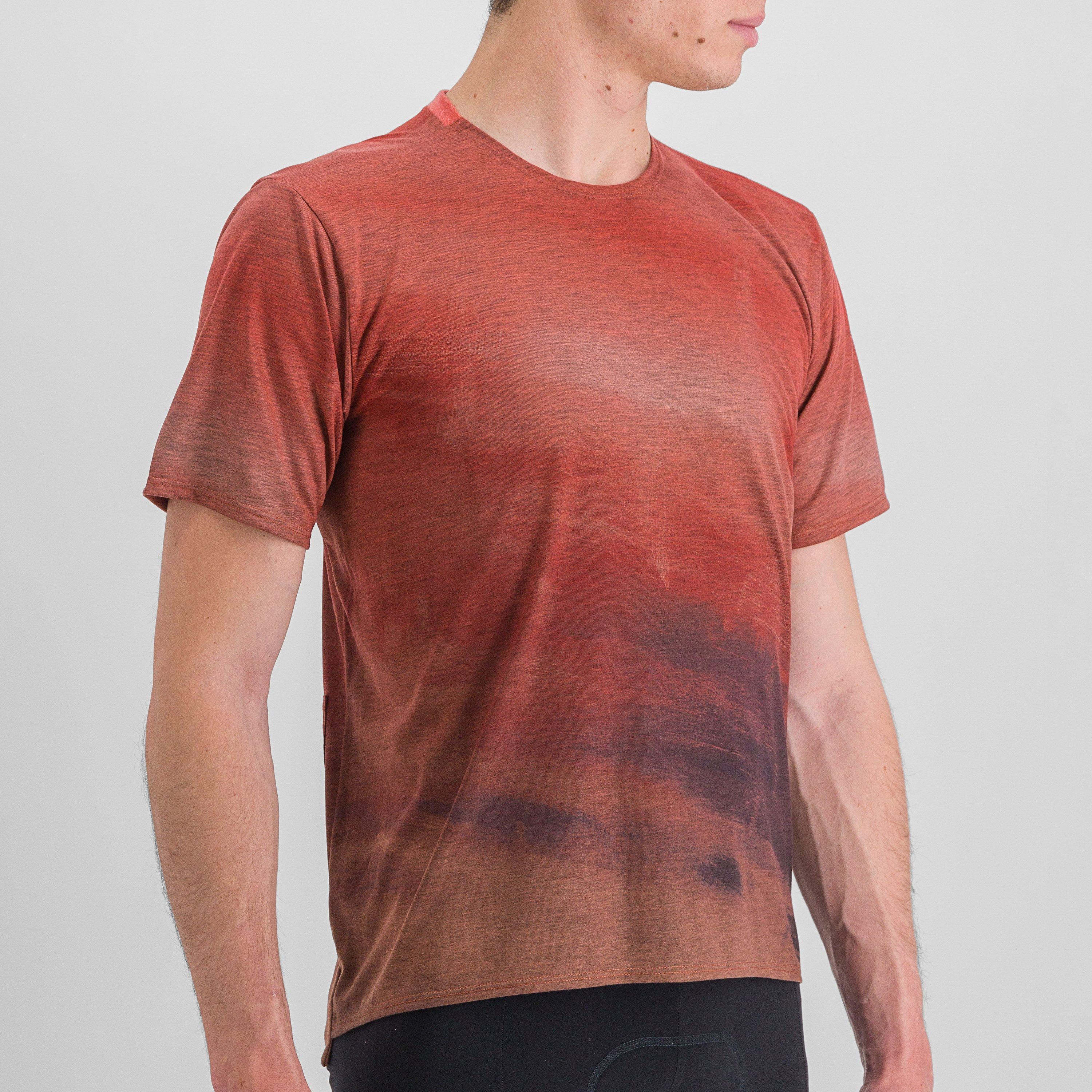 Flow giara tee - cayenna red/mud - sportful