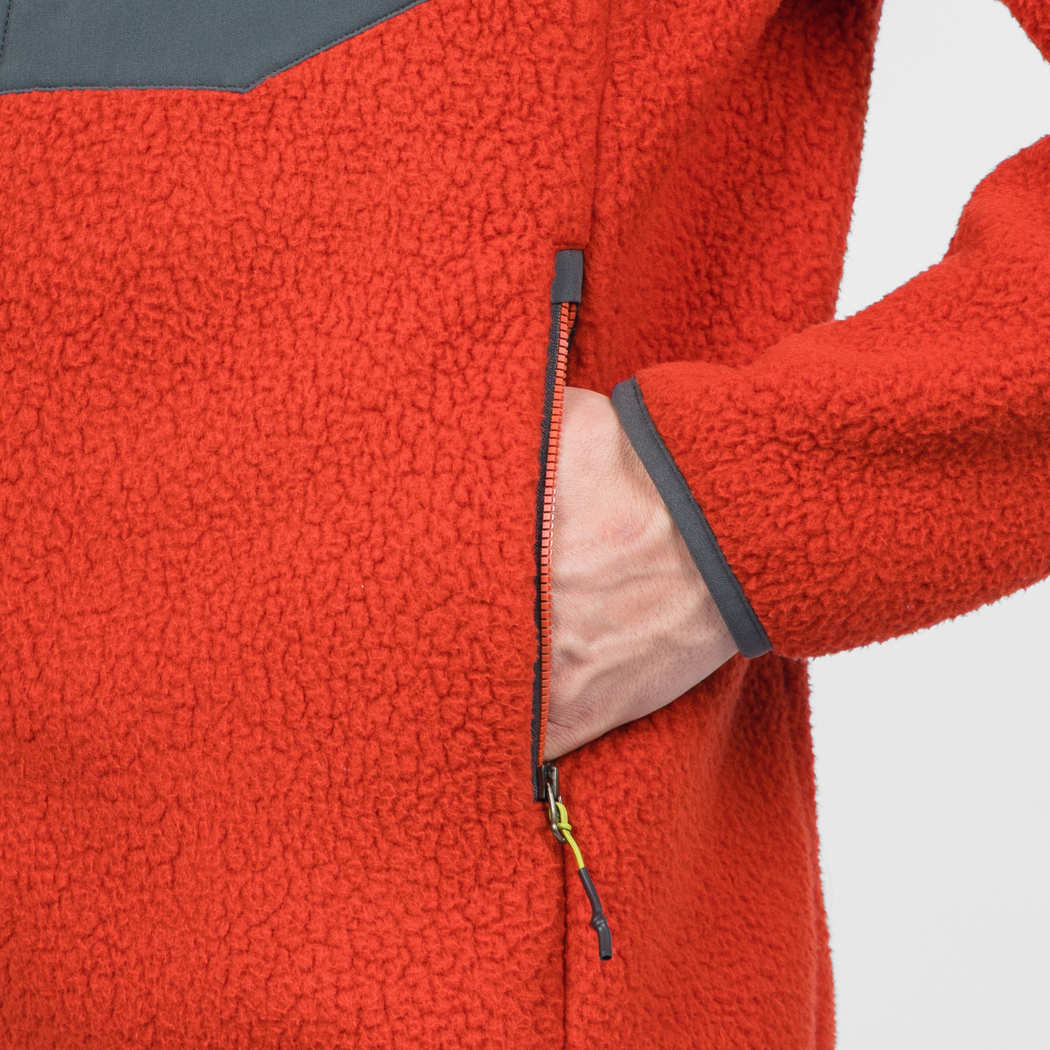 Moiazza retrò hoodie fleece - fire/woodl.gray - karpos