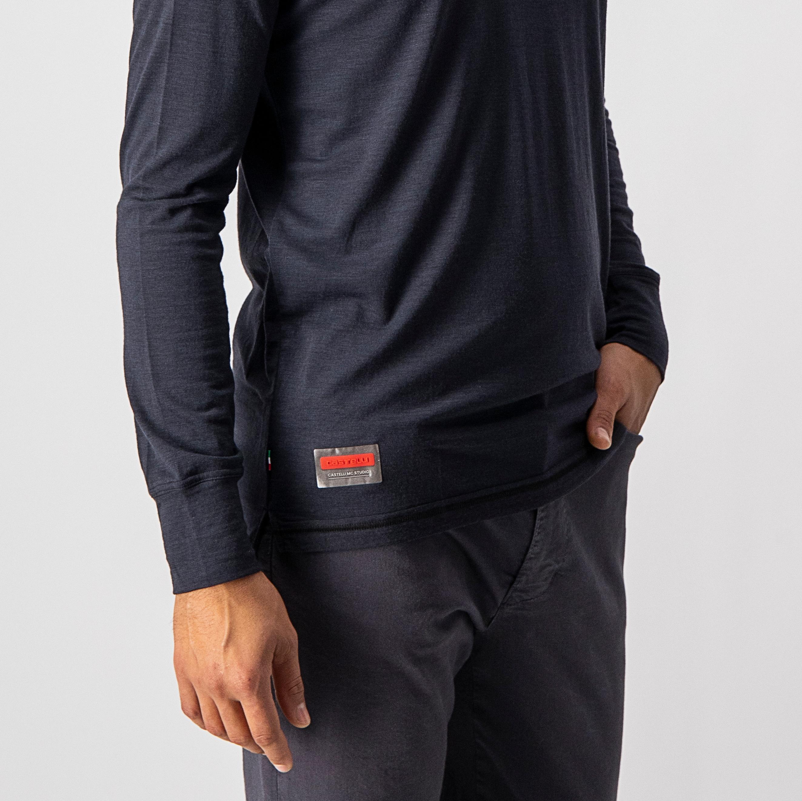 Merino ls tee - light black - castelli