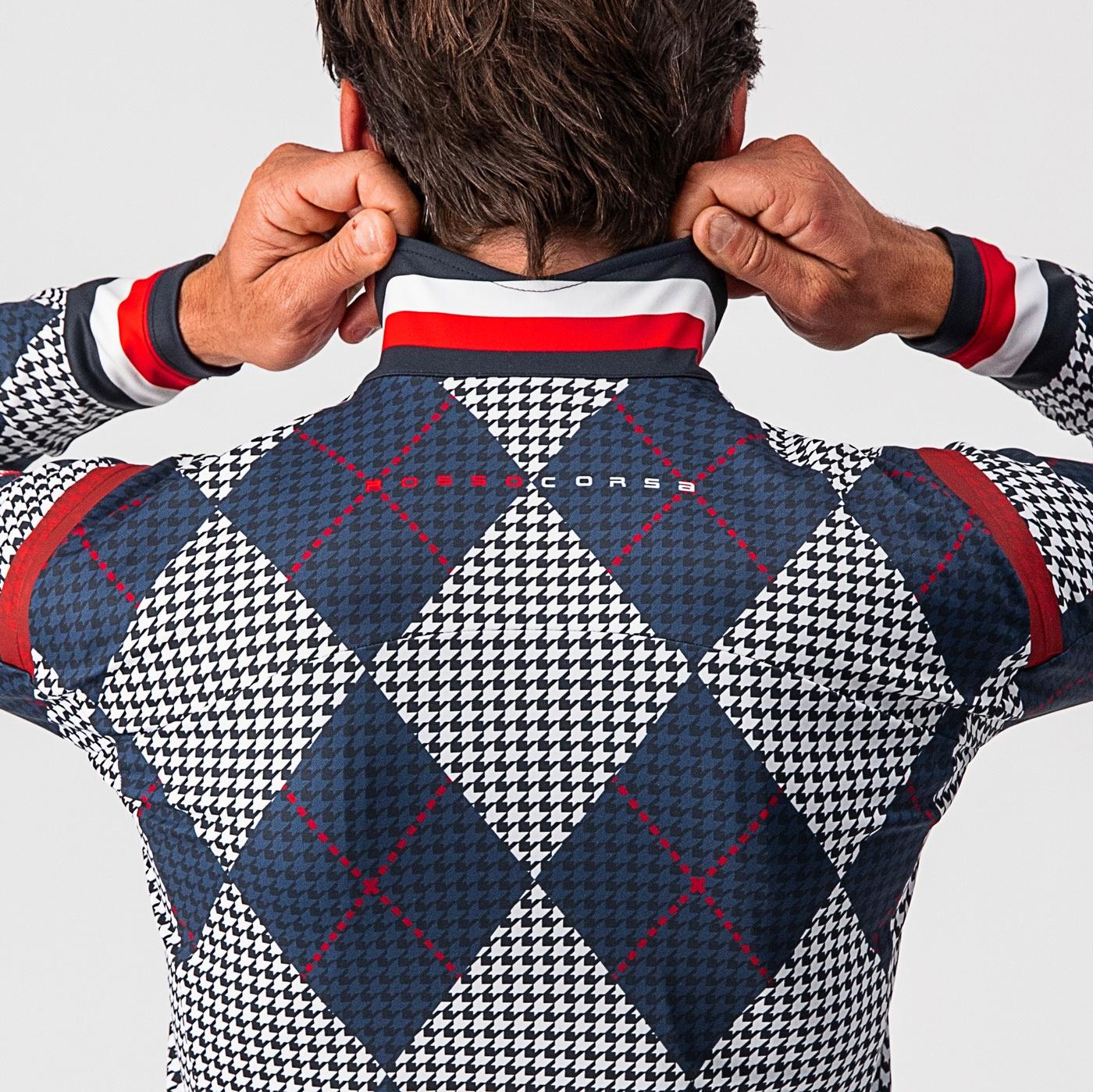 Perfetto ros long sleeve - savile blue/white-pro red-argy - castelli
