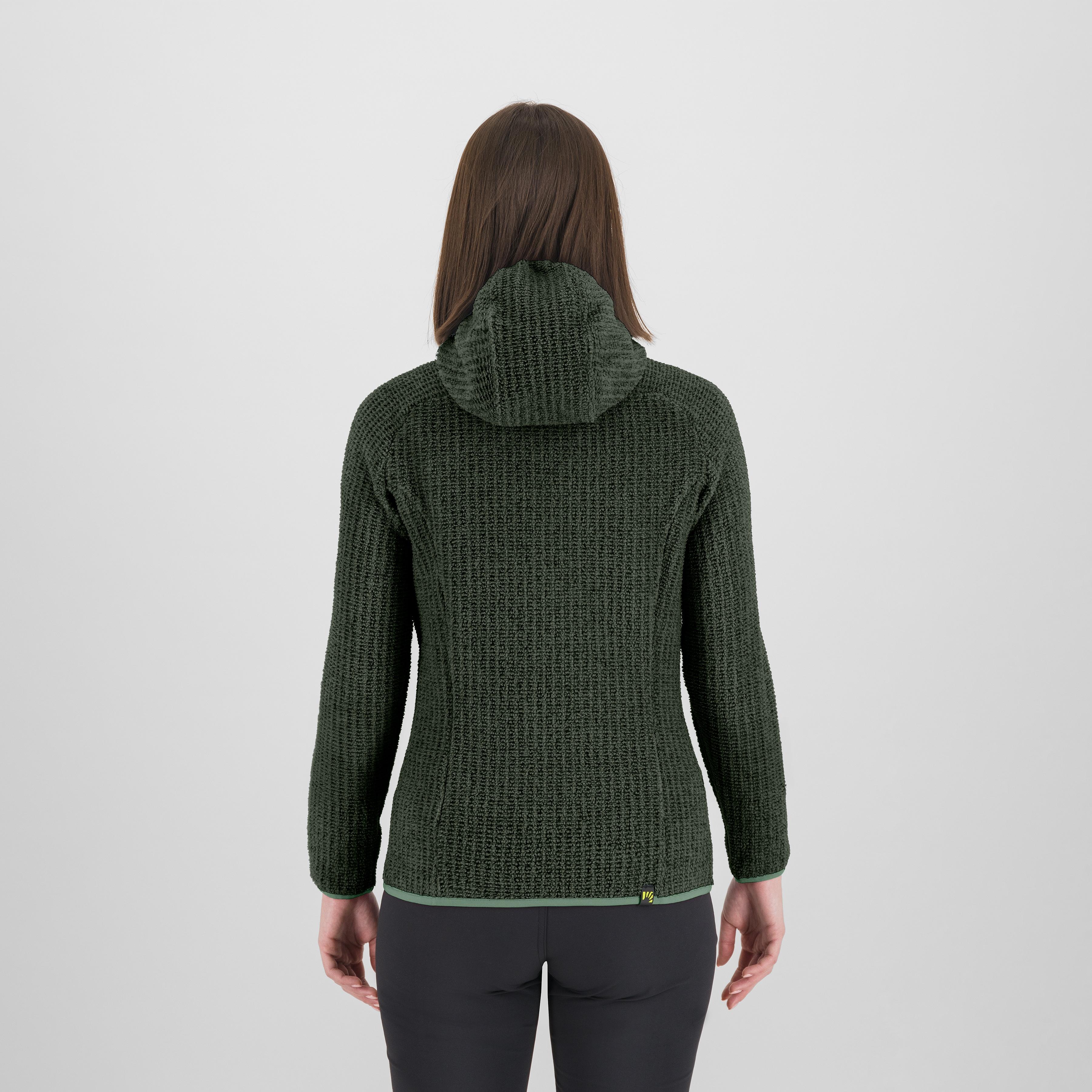Rocchetta evo hoodie w fleece - green bag/woodl.gray - karpos