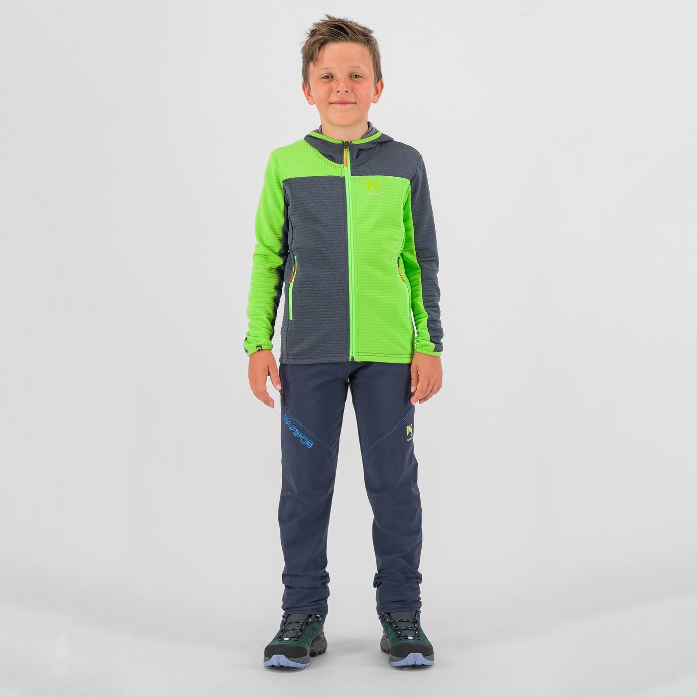 Nuvolau kid full-zip hoodie - jasmine green/ombre blue - karpos