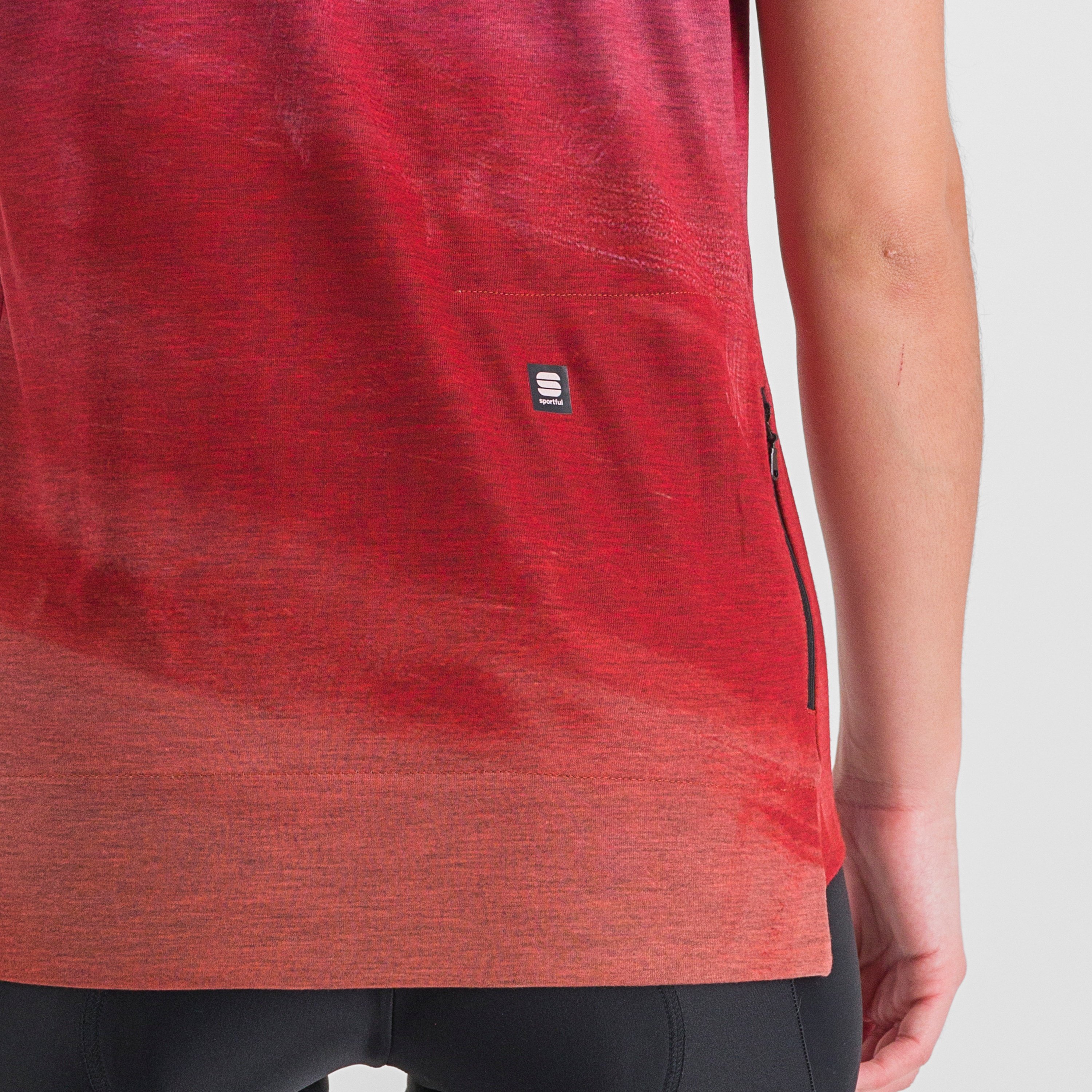 Flow giara w tee - cayenna red pink - sportful