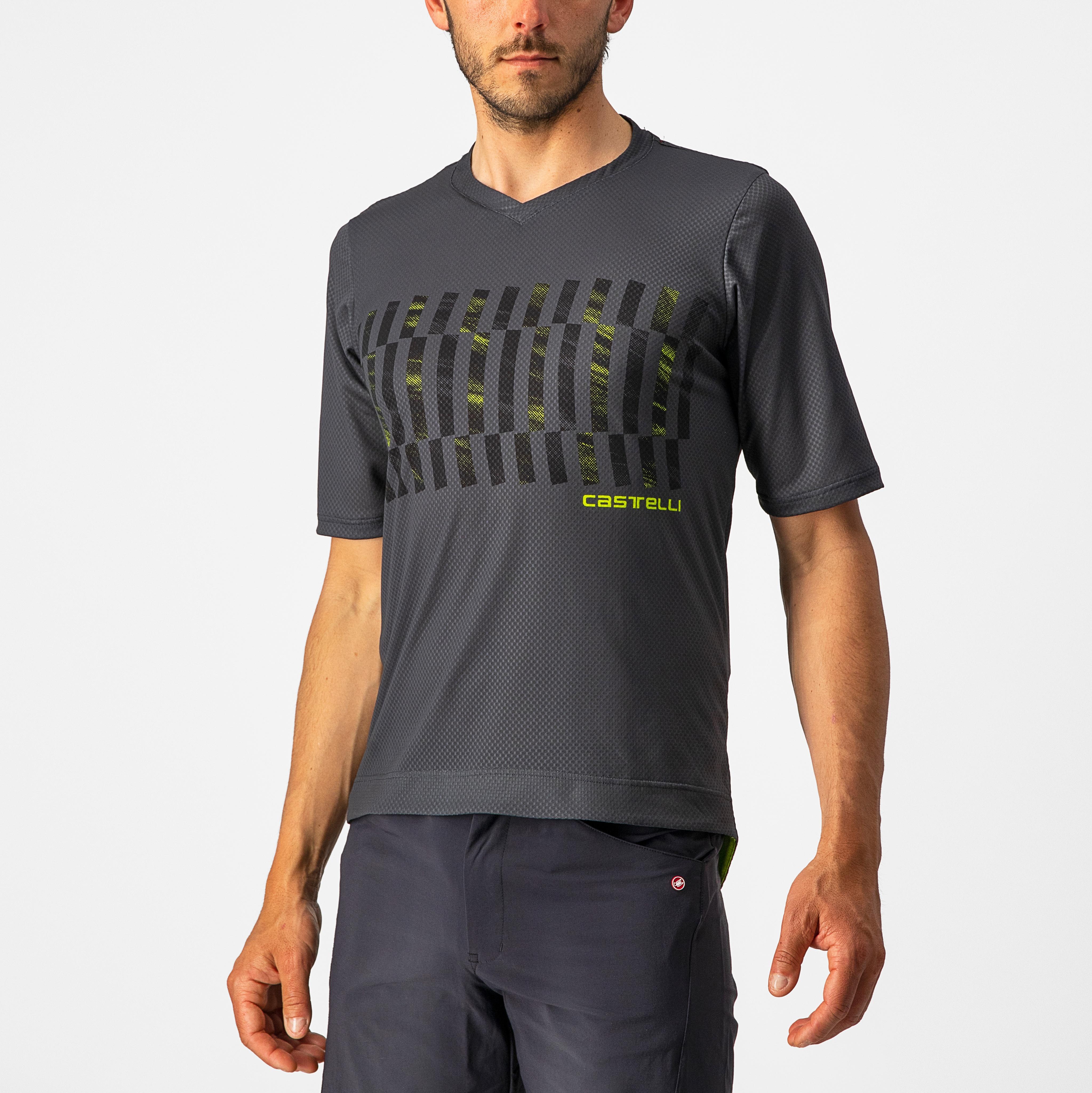 Trail tech tee - dark gray/black-electric lime - castelli
