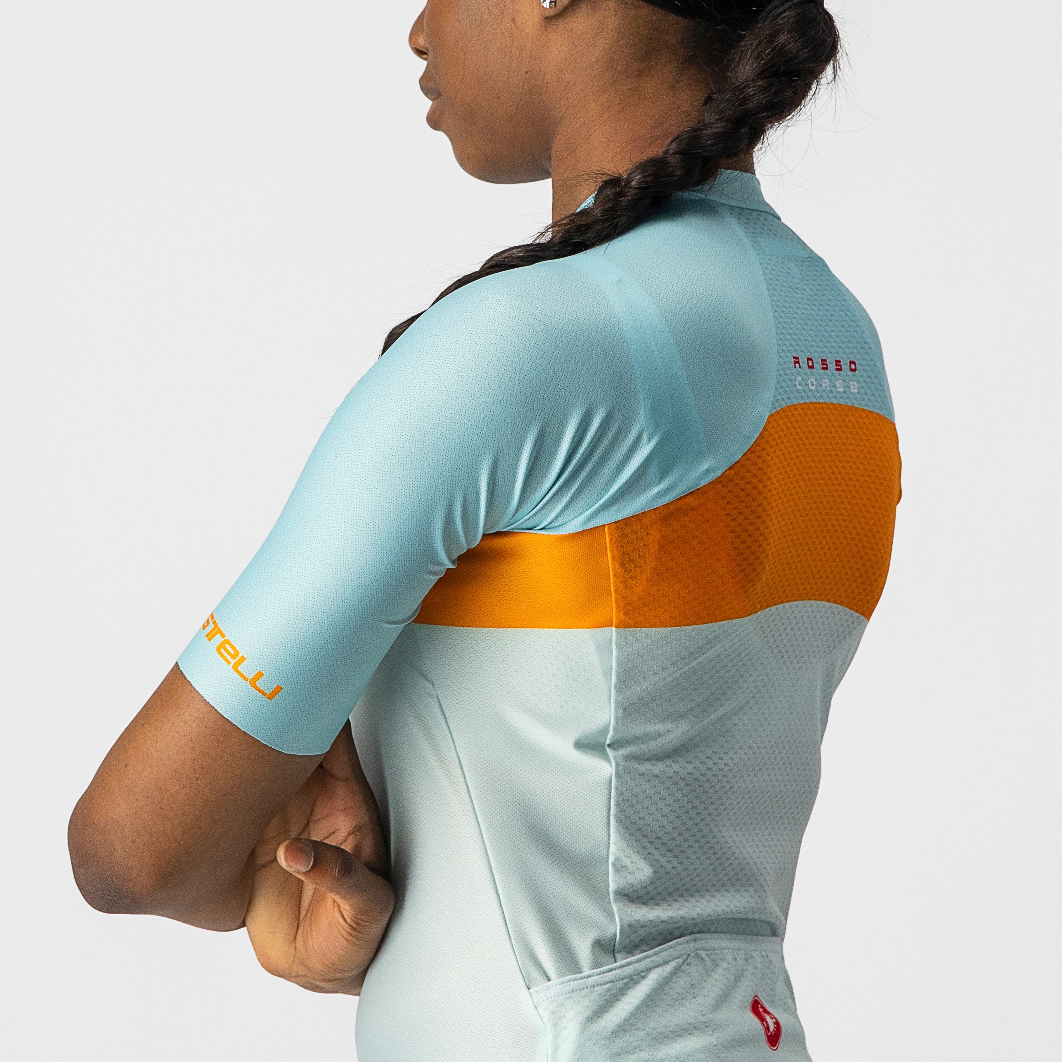 Aero pro w jersey - light acqua/pop orange-skyligh - castelli