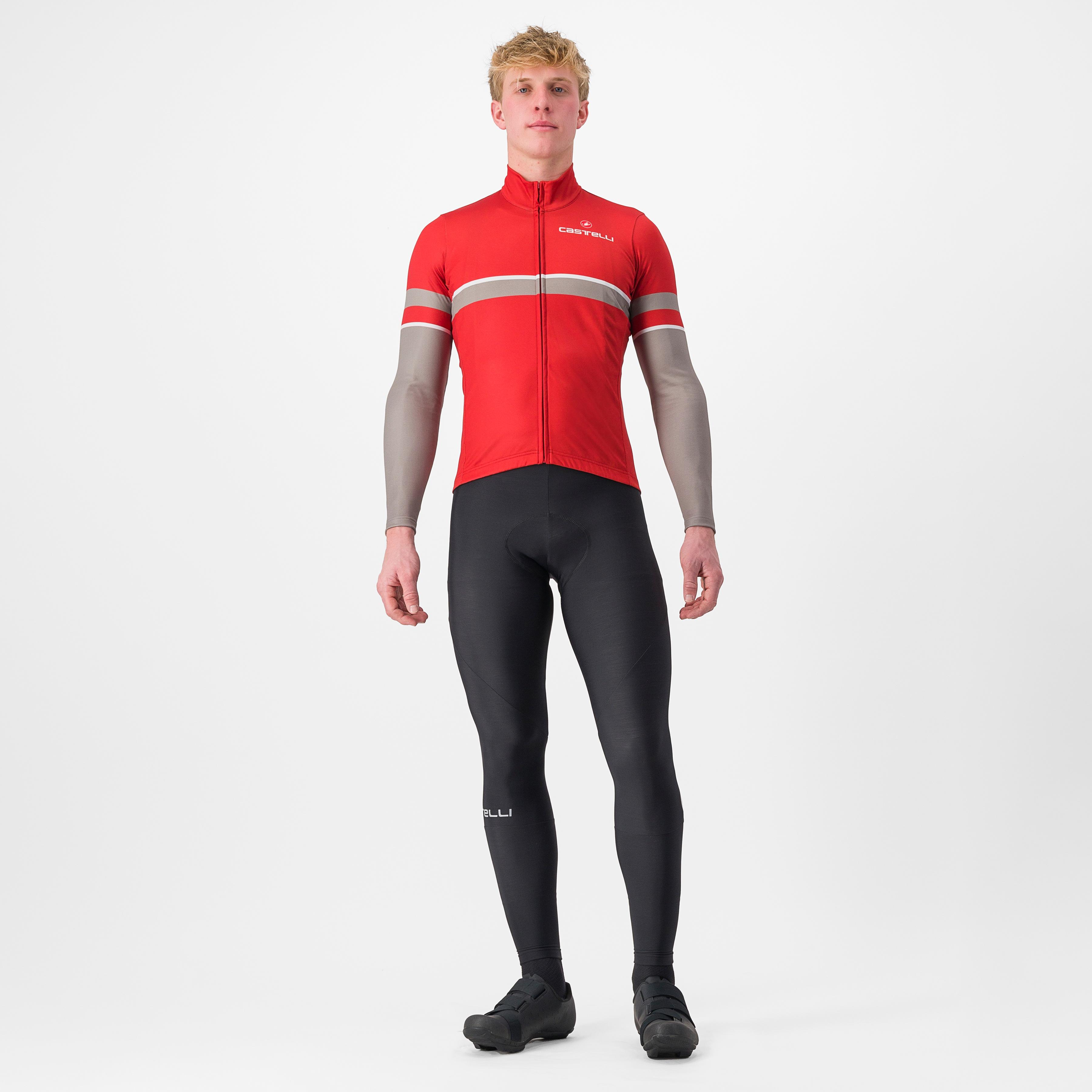 Retta ls jersey - pompeian red/nickel gray - castelli