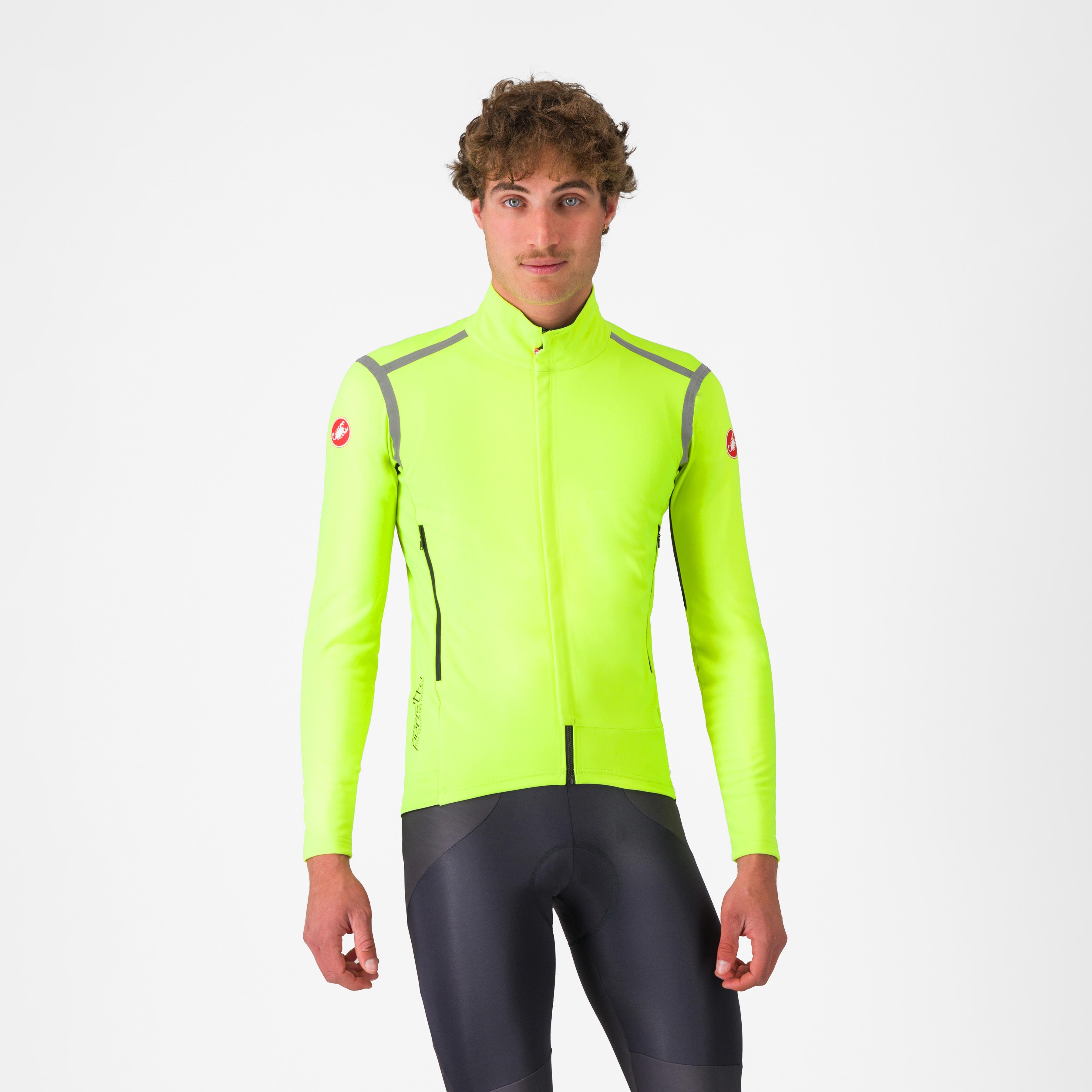 Perfetto ros long sleeve - electric lime/silver reflex - castelli