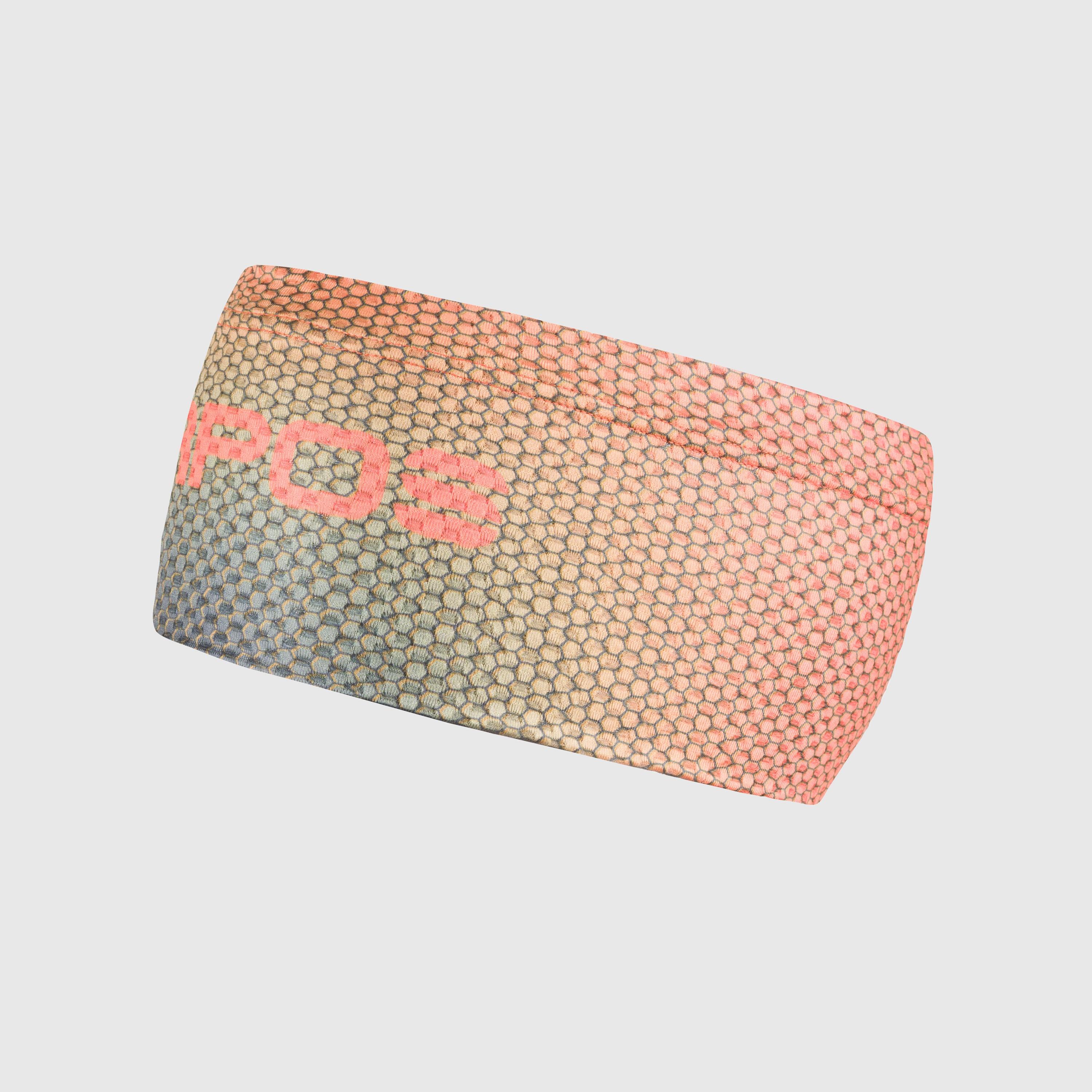 Mesh 12cm headband - orange/woodl.gray - karpos