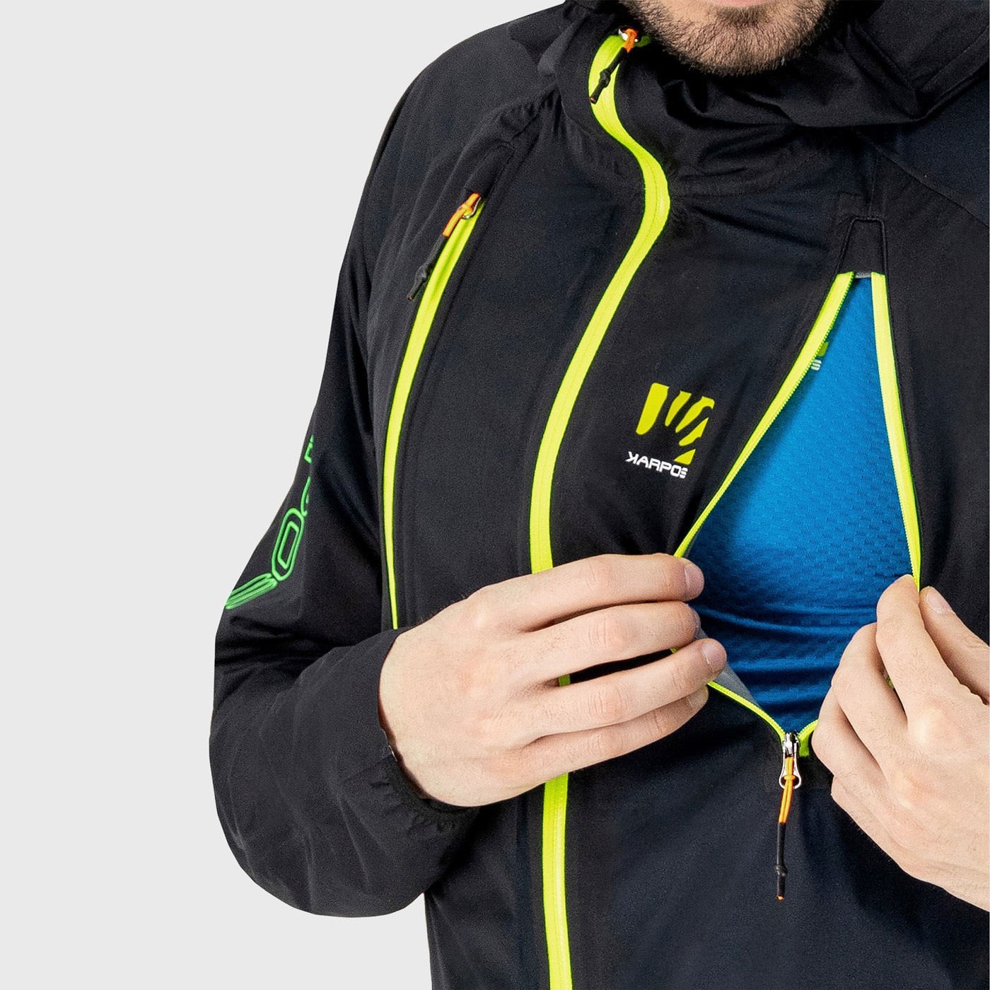 Lavaredo rain jacket - black/green fluo - karpos