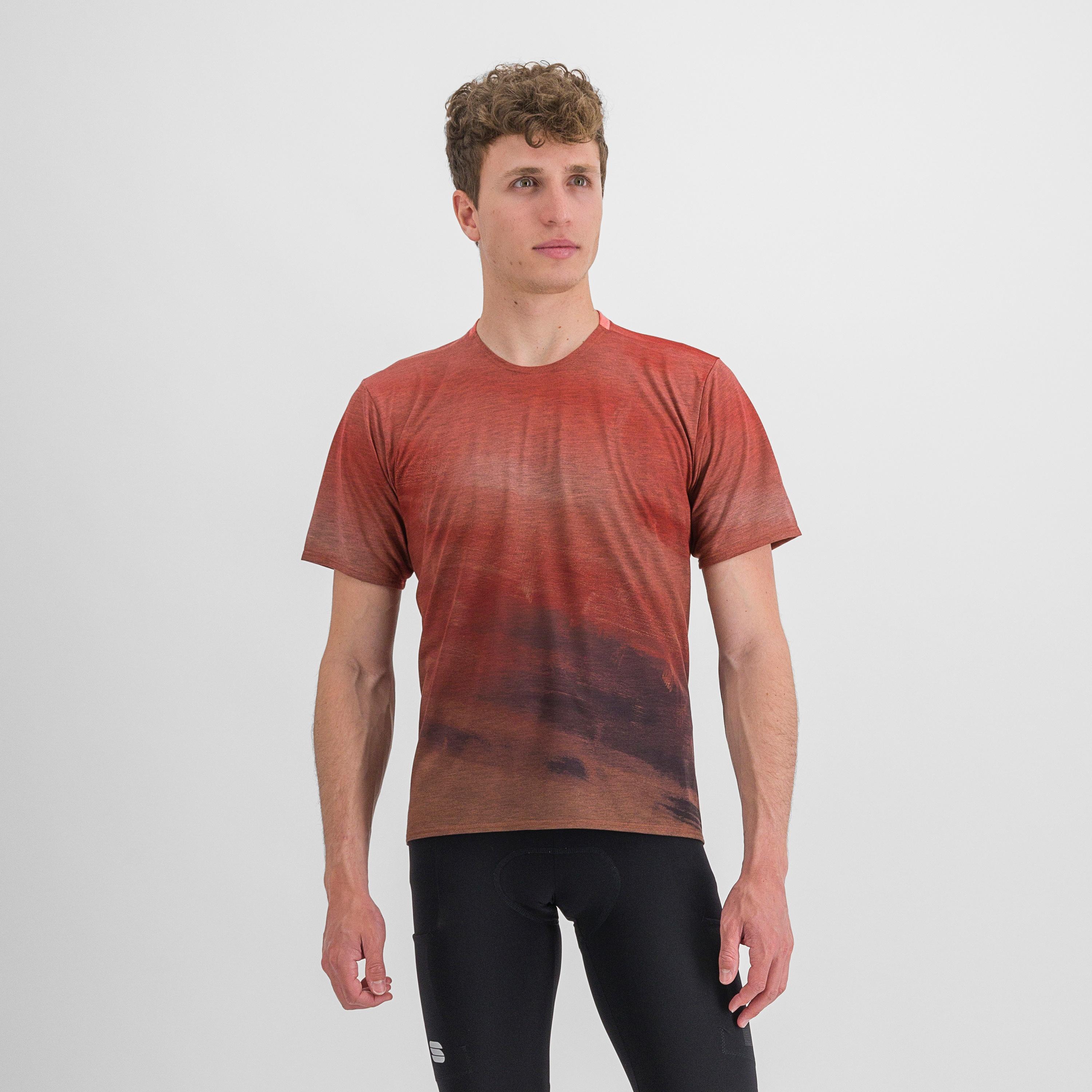 Flow giara tee - cayenna red/mud - sportful