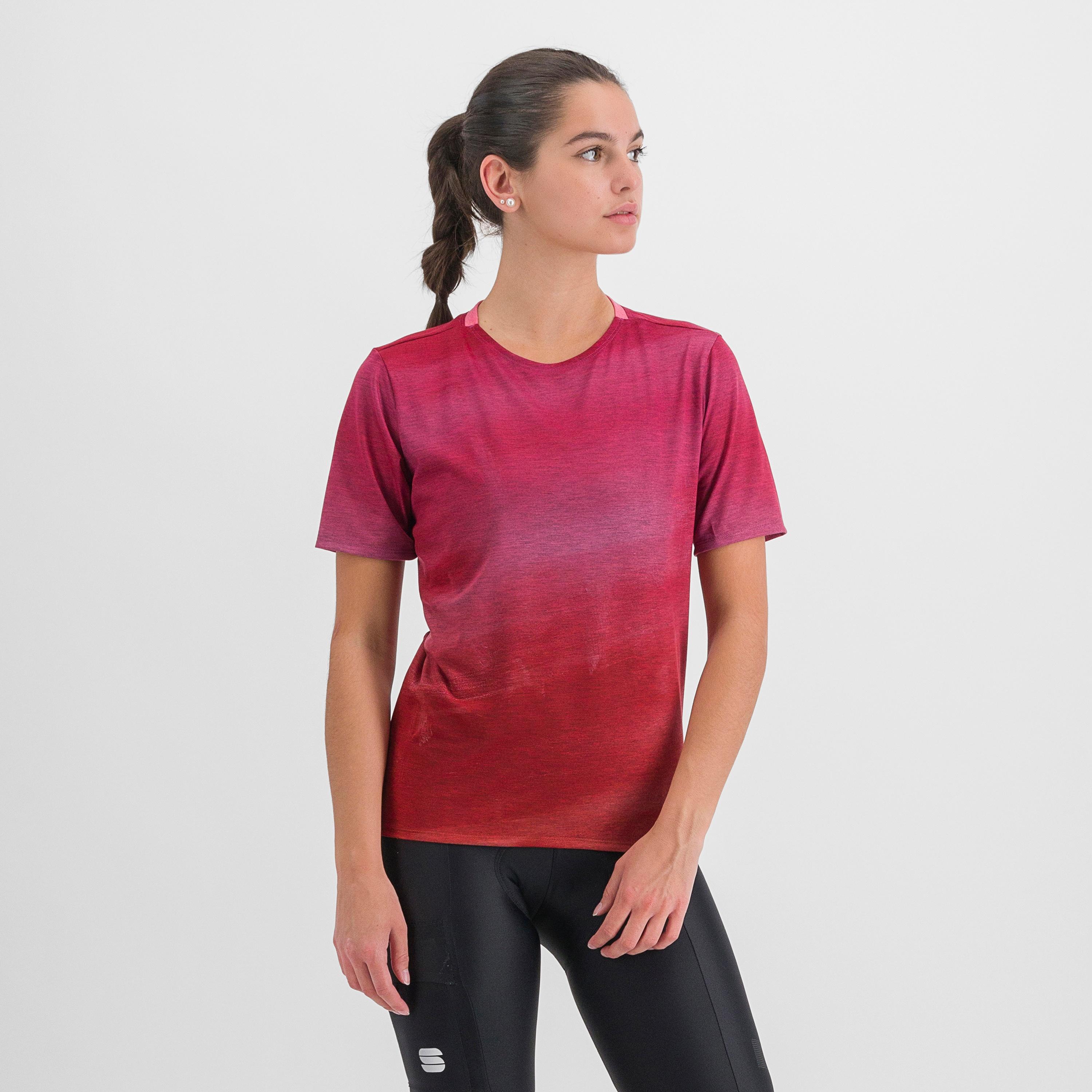 Flow giara w tee - cayenna red pink - sportful