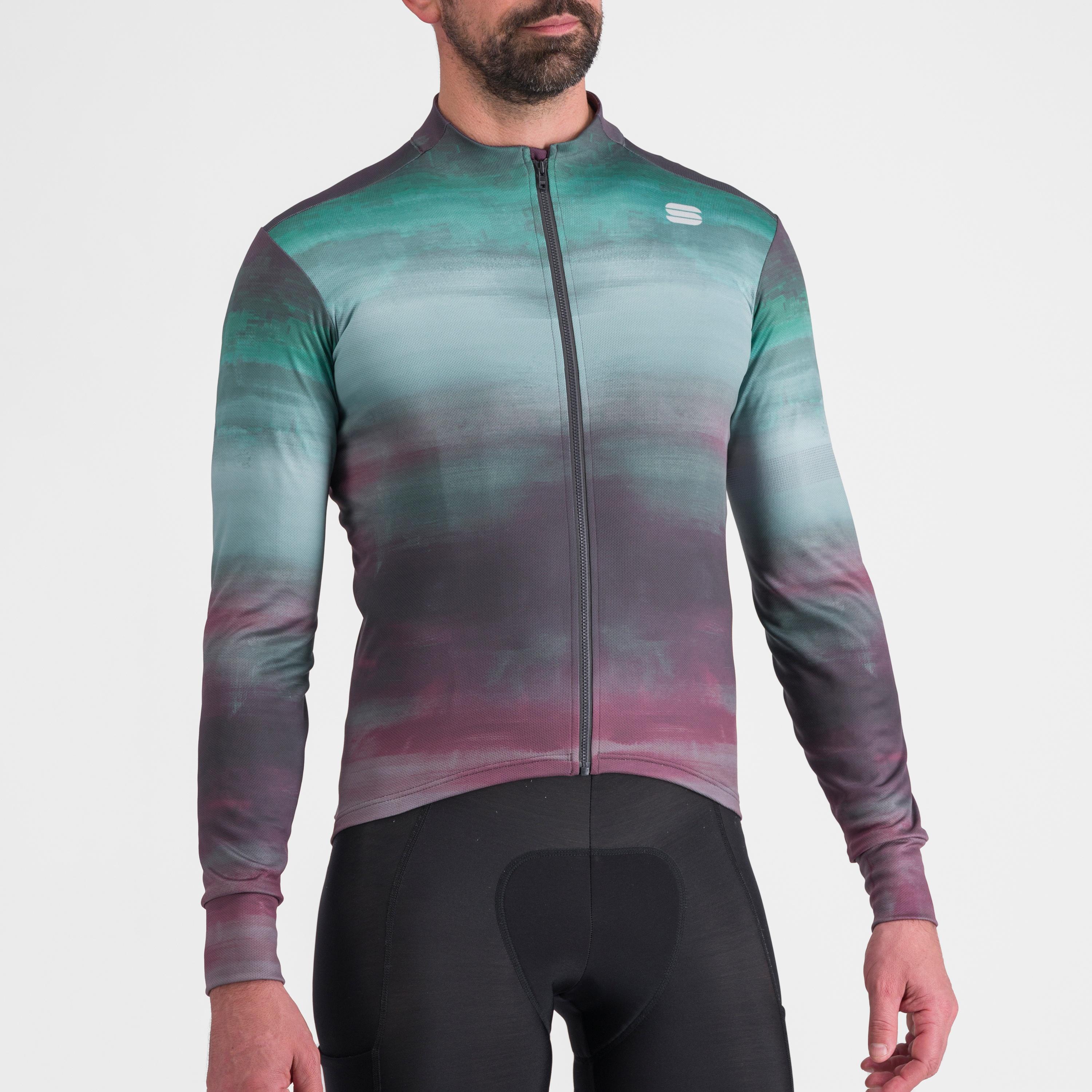 Flow  supergiara thermal jersey - huckleberry shrub green - sportful