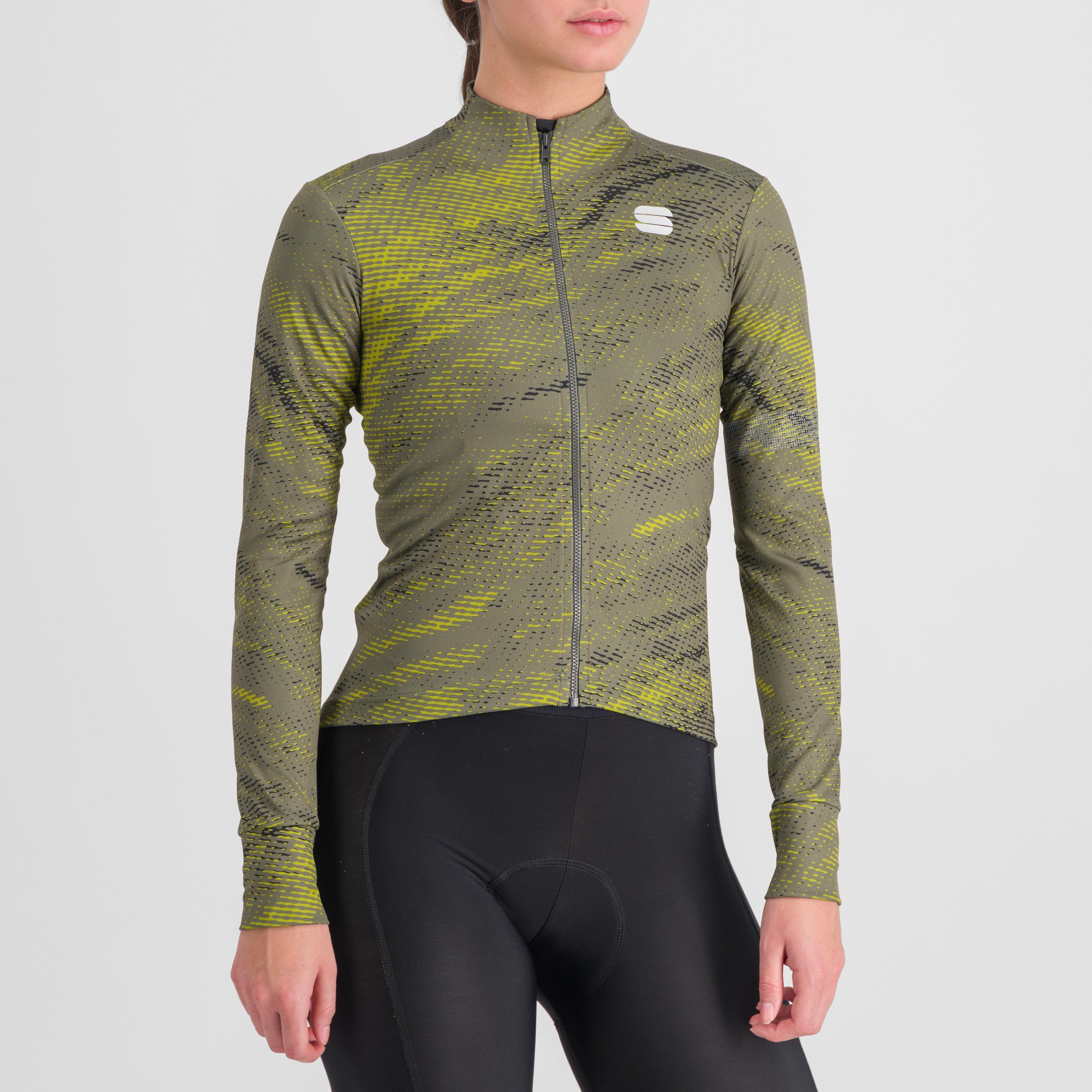 Cliff supergiara w thermal jersey - beetle guacamole black - sportful