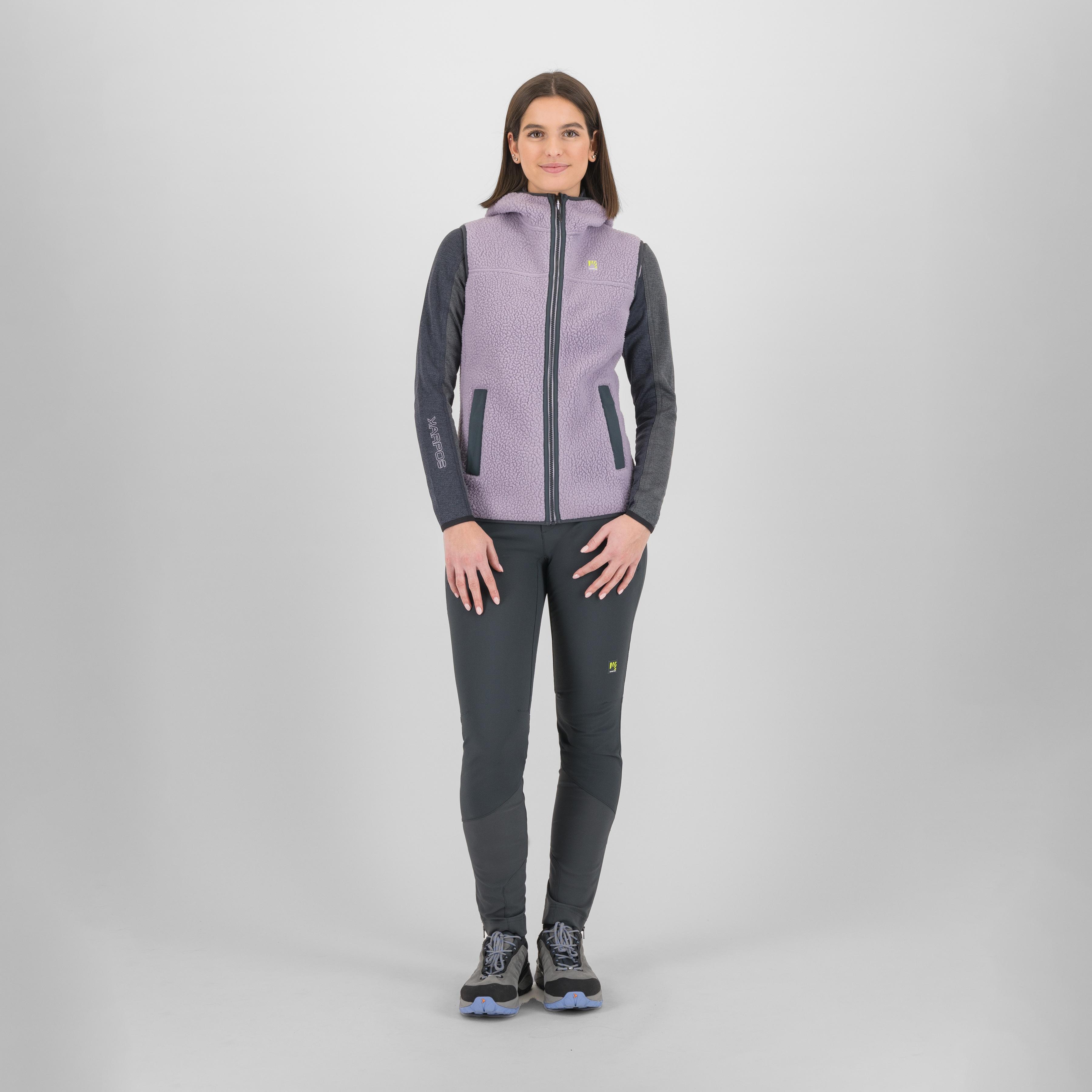 Moiazza retro hoodie w vest - lavender/woodl.gray - karpos