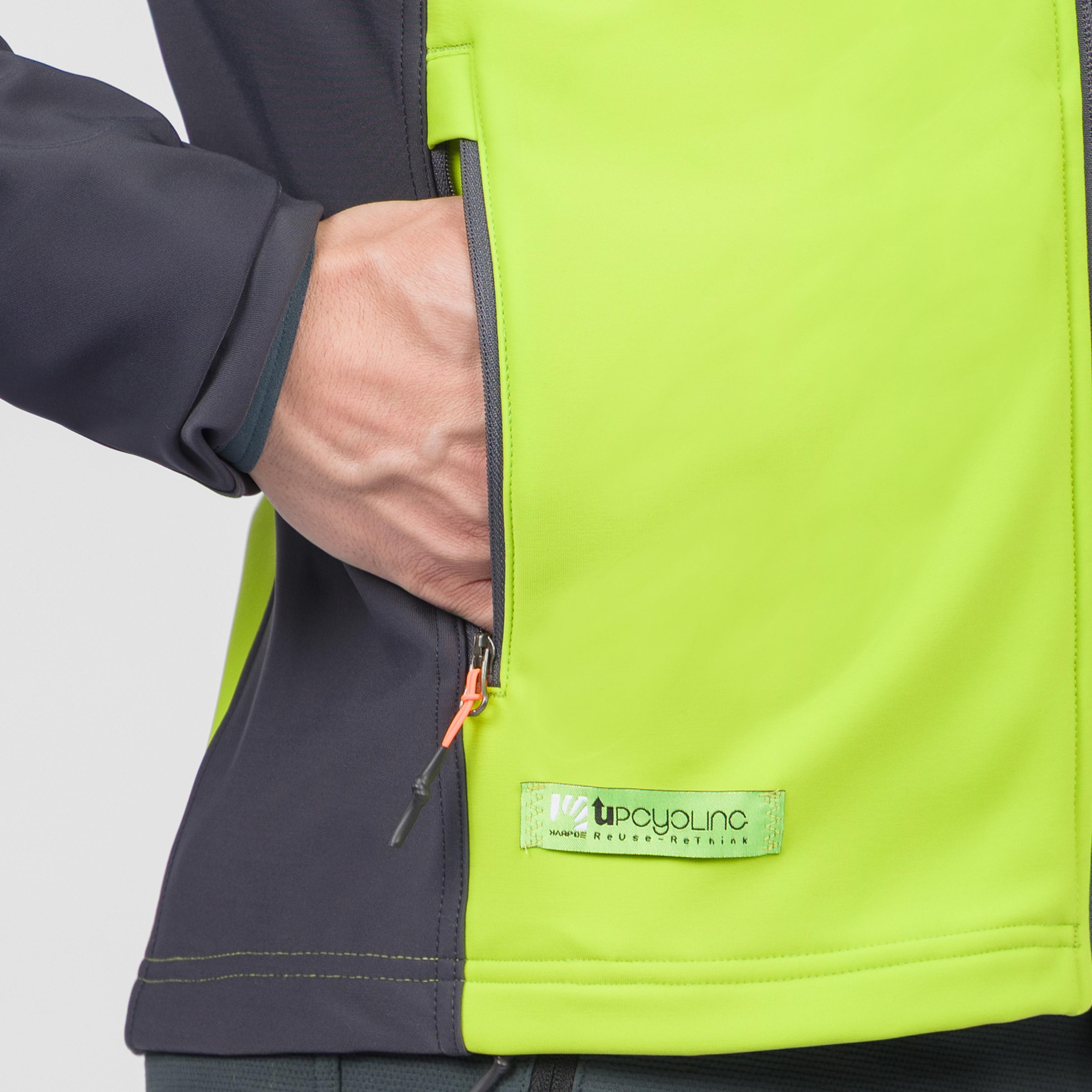 Santino full-zip fleece - lime green dark grey - karpos