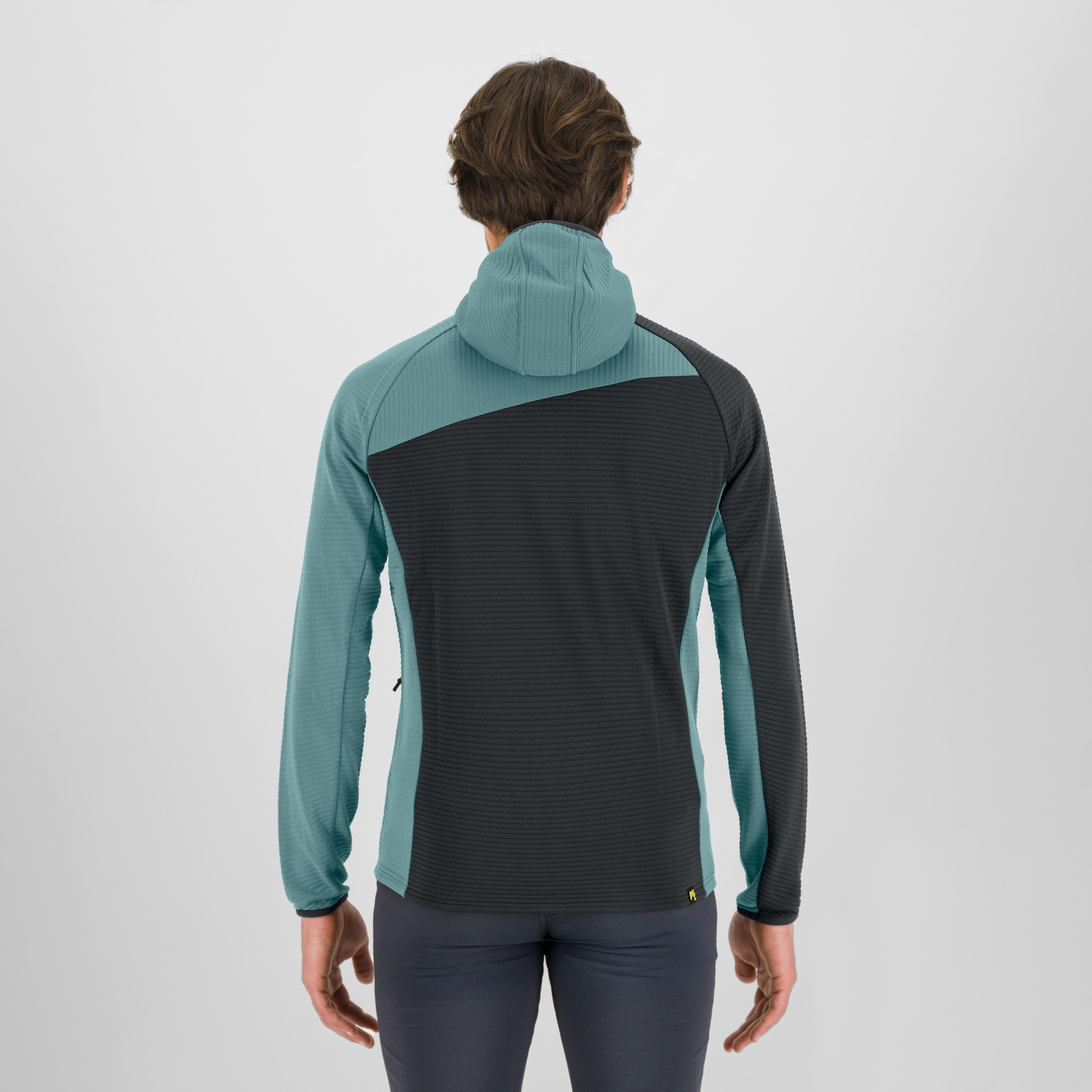 Averau full-zip hoodie fleece - woodl.gray/mineral blue - karpos