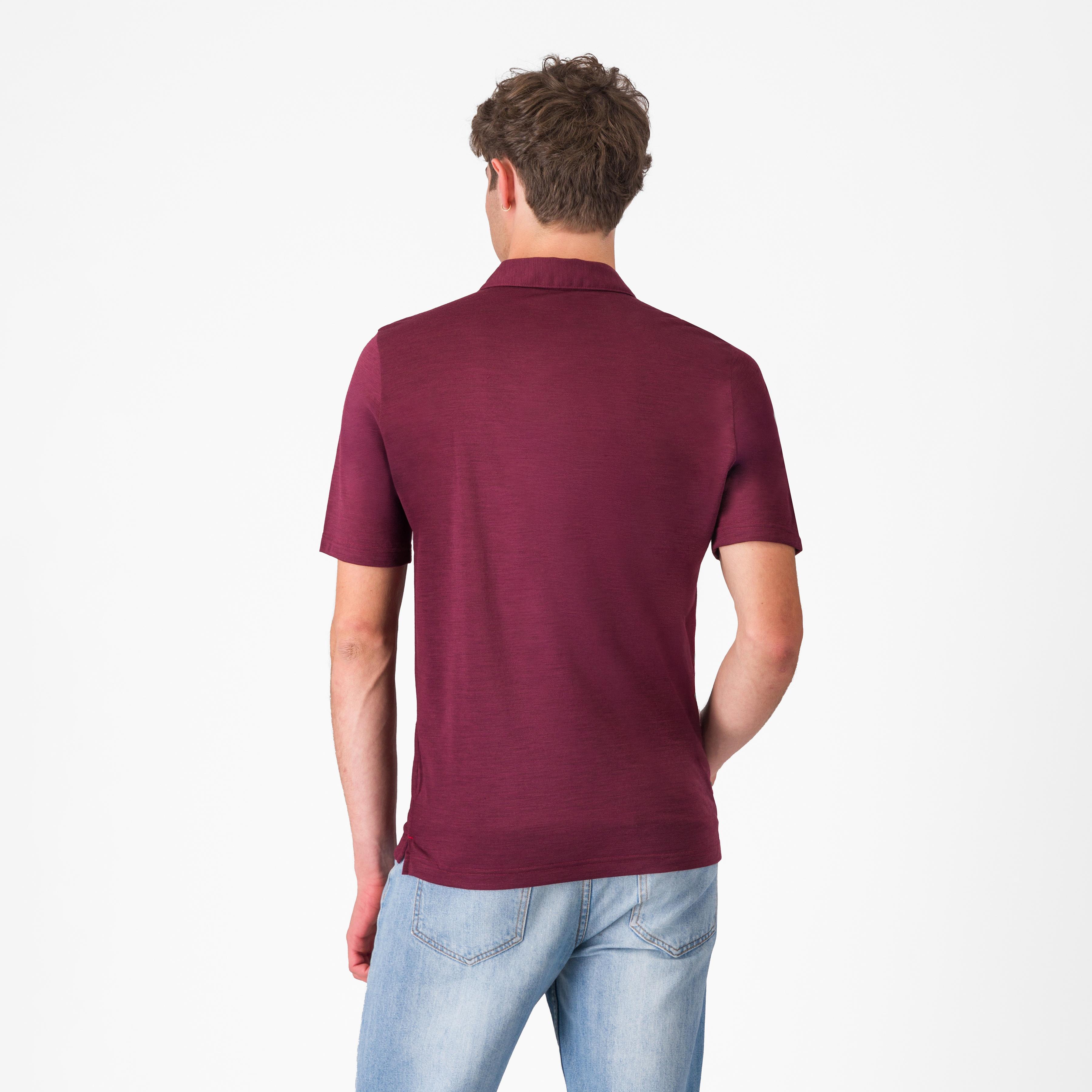 Merino polo - bordeaux - castelli