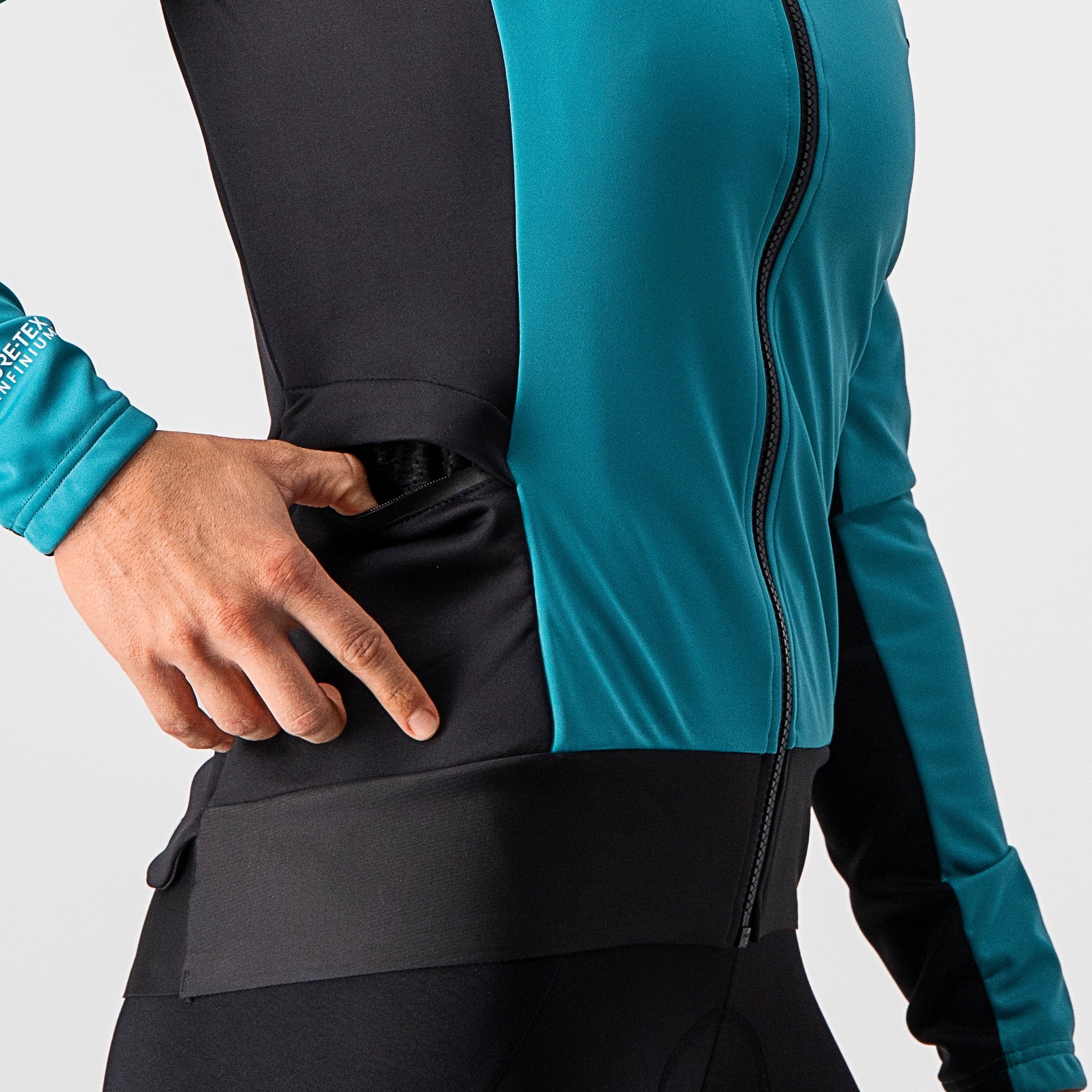 Alpha ros 2 w light jacket - teal blue/black-fiery red - castelli