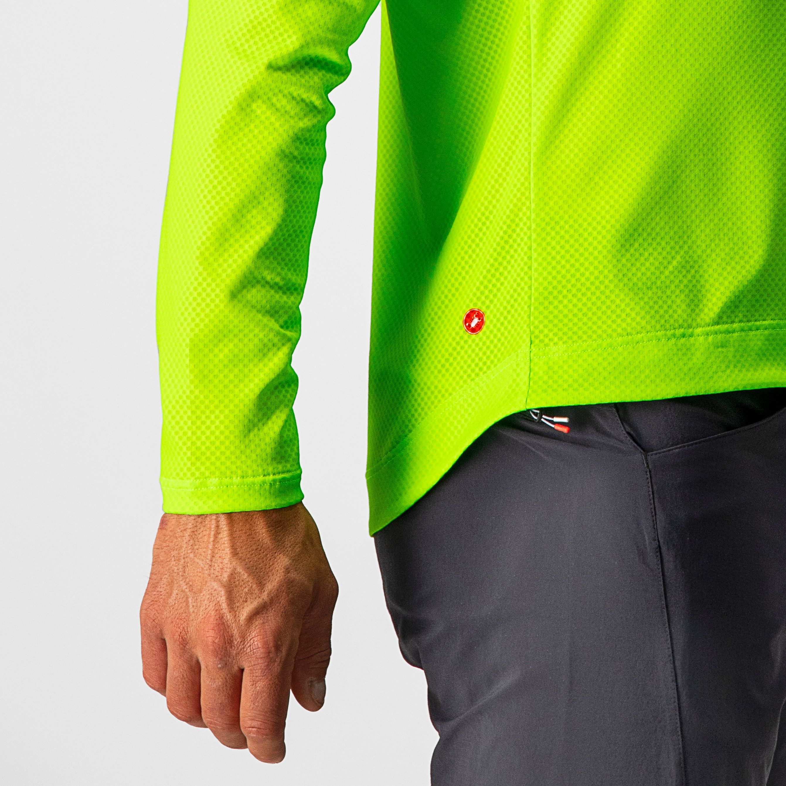 Trail tech longsleeve tee - electric lime/dark lime - castelli