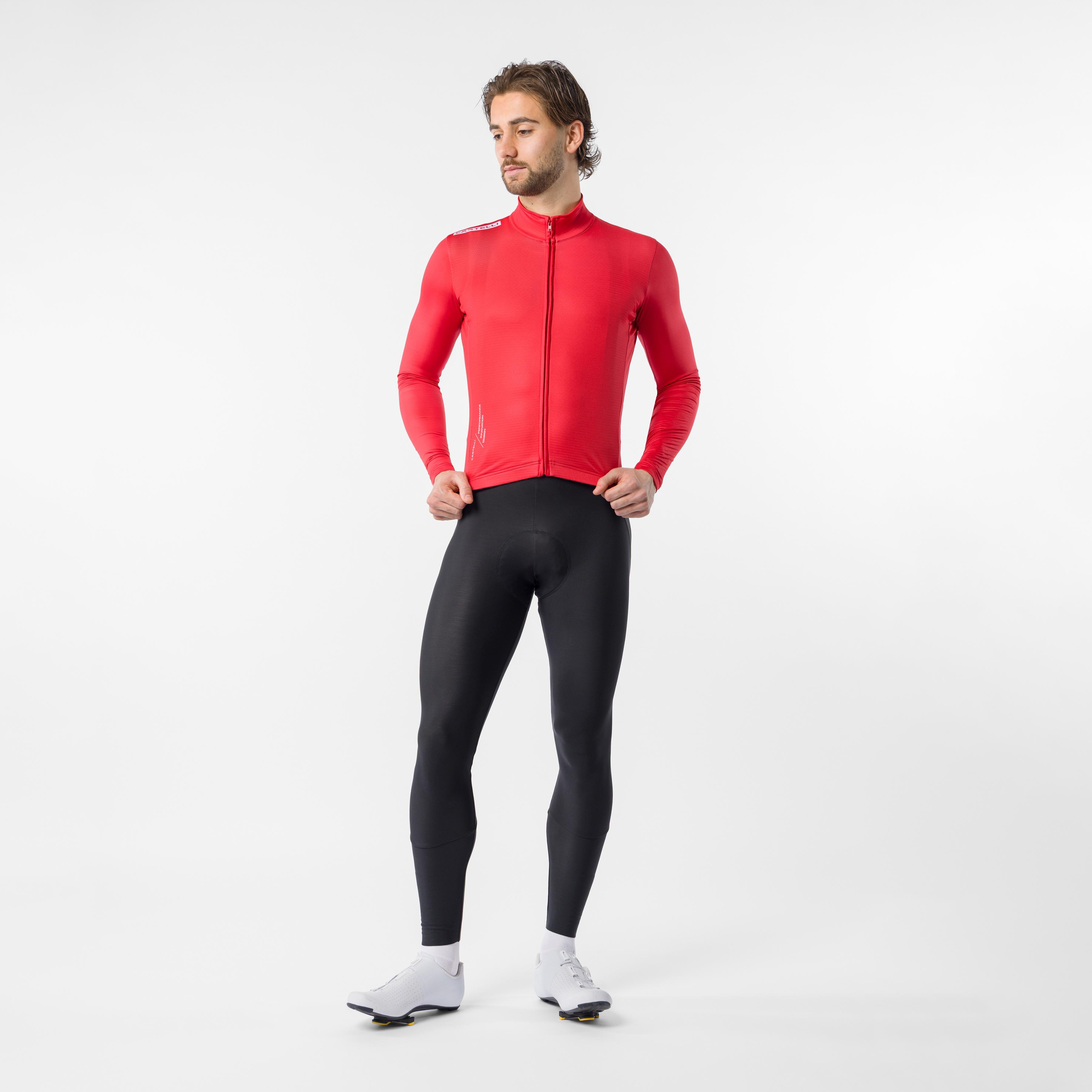 Quadro thermal jersey - rich red/white - castelli